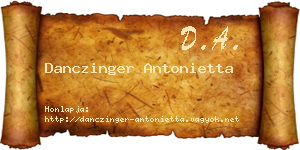 Danczinger Antonietta névjegykártya